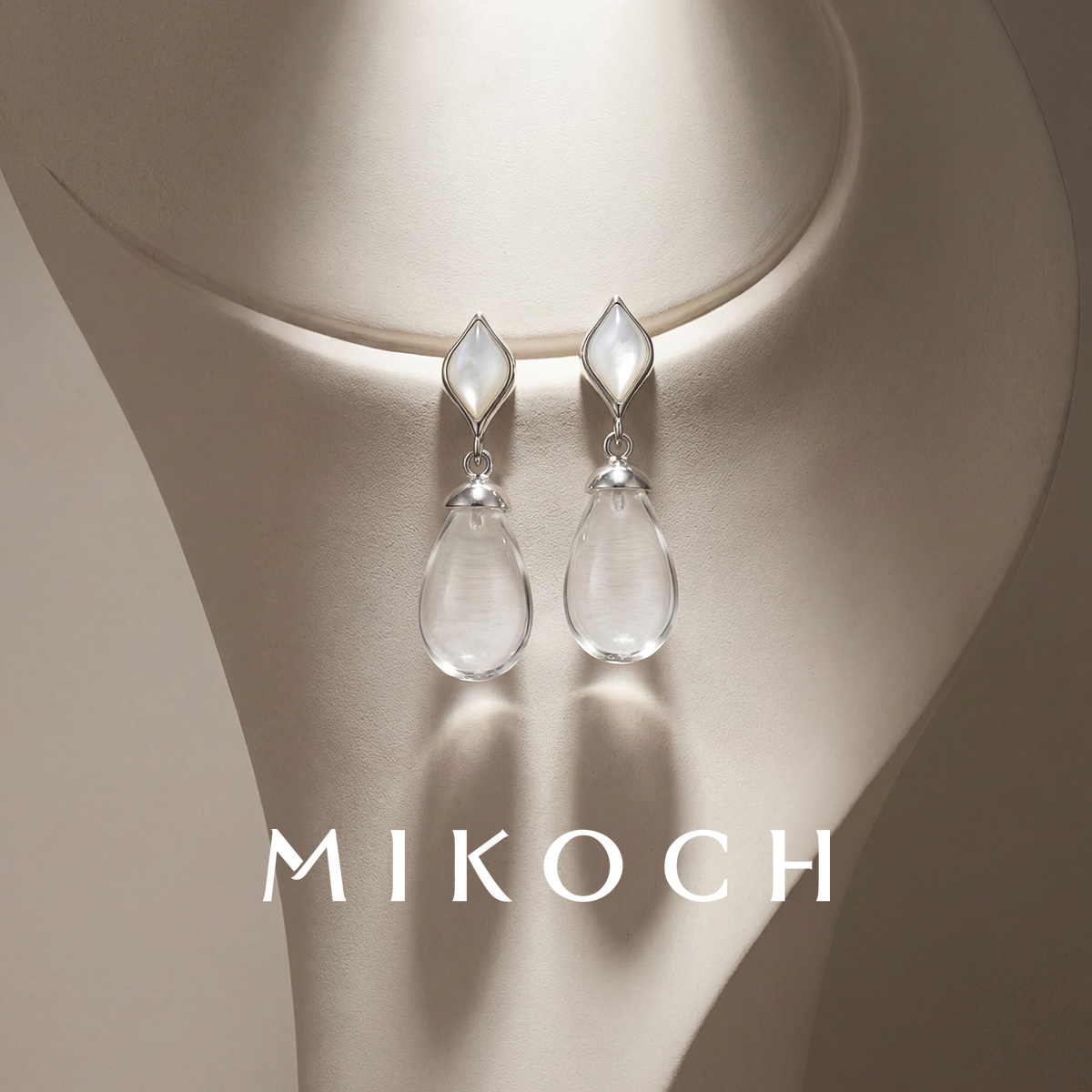 MIKOCH晨露白水晶耳环2025新款超好看独特气质高级感小众轻奢耳钉,淘宝优惠券,粉丝福利购,淘宝优惠卷