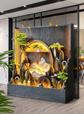 水幕墙流水屏风公司背景室内外庭院园鱼池假山喷泉景观