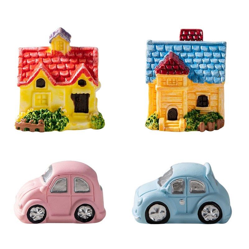 微景观仿真别墅房子小汽车园艺造景小桥装饰配件车载桌面树脂摆件,淘宝优惠券,粉丝福利购,淘宝优惠卷