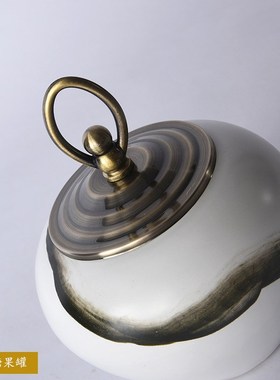 新中式陶瓷家居储物罐样板间玄关茶几酒柜书房一笔墨水陶瓷摆件