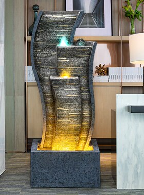 水幕墙流水屏风现代简约落地摆件客厅玄关办公室雾化加湿招财装饰