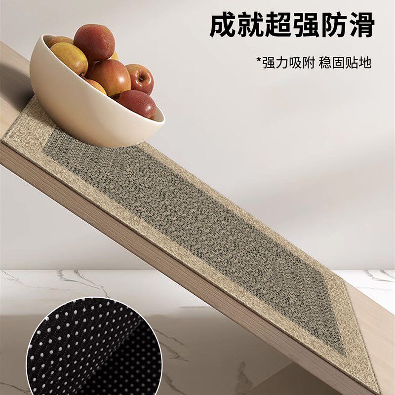 2025 new corner kitchen floor mats are anti-slip and oil-proof, wipeable and washable, L-shaped oil-absorbing and water-absorbing carpets