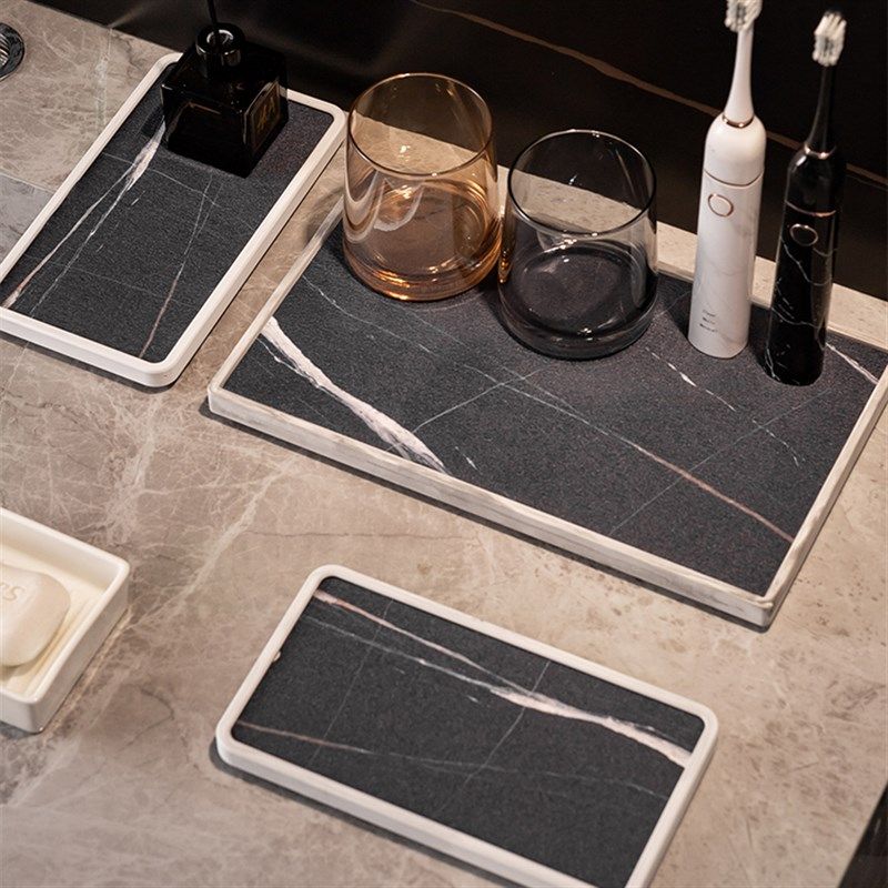 洗漱台面硅藻泥吸水托盘置物架硅藻土垫漱口杯垫浴室沥水收纳托盘,淘宝优惠券,粉丝福利购,淘宝优惠卷