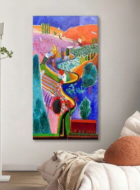 彩色小众艺术抽象手绘油画卡通装饰画客厅多巴胺玄关丙烯肌理挂画