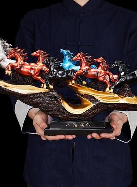 新款摆件新中式招财马摆件十二生肖生肖马家用房间客厅办公室装∑