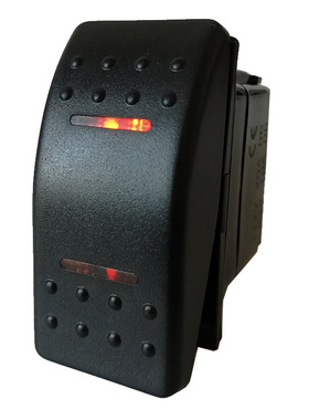 汽车改装开关三档自锁带灯12V24V通用房车船型翘板双黄光按键3挡