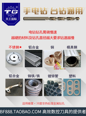天工M35含钴不锈钢专用麻花钻 钻头打孔 6.6/6.7/6.8/6.9/7.0 mm