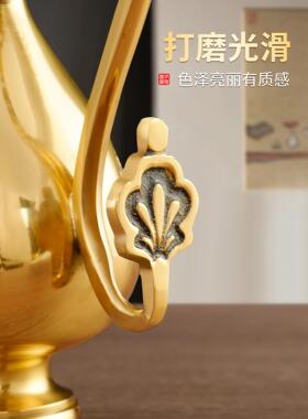 纯黄铜招财酒壶家用供佛酒杯水壶拜神寺庙祠堂财神爷神台供杯用品