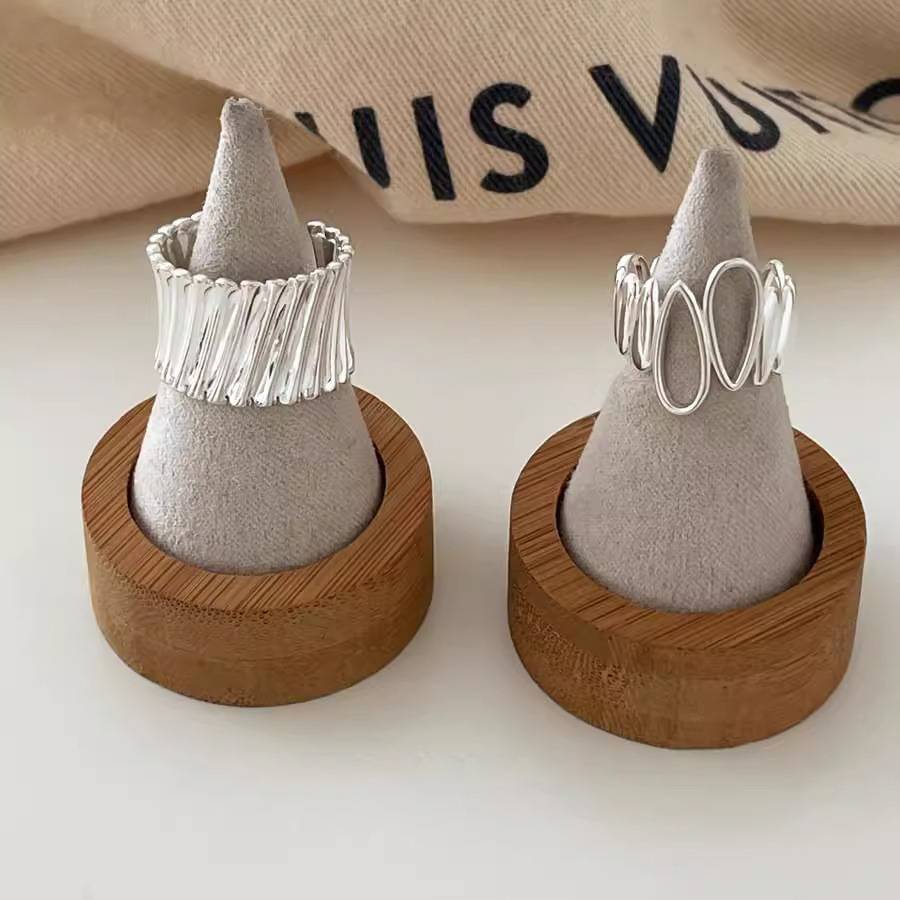 Korean style hollow irregular water drop silver ring women's simple and versatile INS fashion niche design open ring