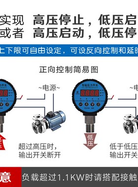 数显压力表数字电子真空智能电接点压力表泵负压水压力开关控制器