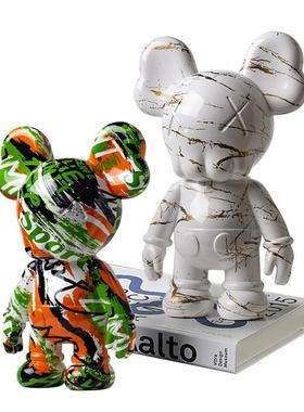 网kaws系列客厅酒20240620柜玄关创桌书房桌面高端树脂摆饰红意办