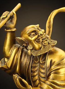 黄铜魁星点斗独占熬头件魁室魁星点斗踢斗办公书房家居星桌面装饰