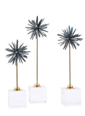 现代样板GRG房卧室白色水晶饰品创摆件玄电视柜关意书色房蓝室内