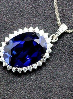 XBK百搭银项链坦桑王妃掉色吊坠