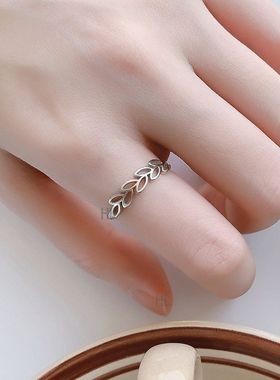 鑫葆康橄榄枝民族风尾戒百搭简约