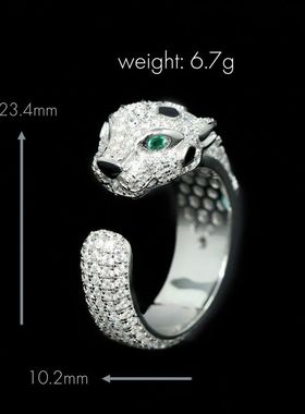 925银镀金戒指高碳钻木佐绿卡家