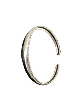 轻奢925纯银简约点珠圆珠花边光面手镯女手饰轻奢高级感网红潮