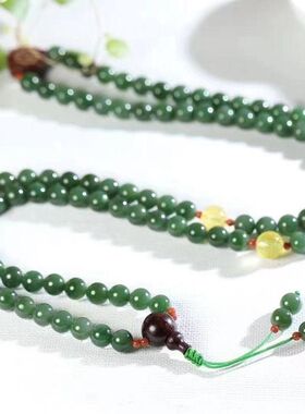 温润斋天然新疆和田玉俄料碧玉