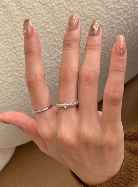 XBK小巧雕刻花纹戒食指高级感