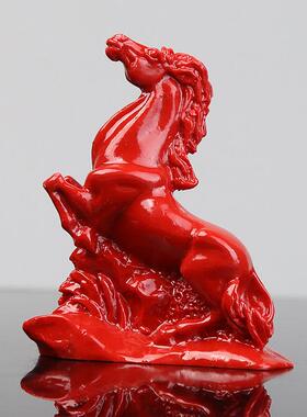 朱砂马摆件红砂马摆件家居风水客厅中式办公室桌面装饰品工艺礼品