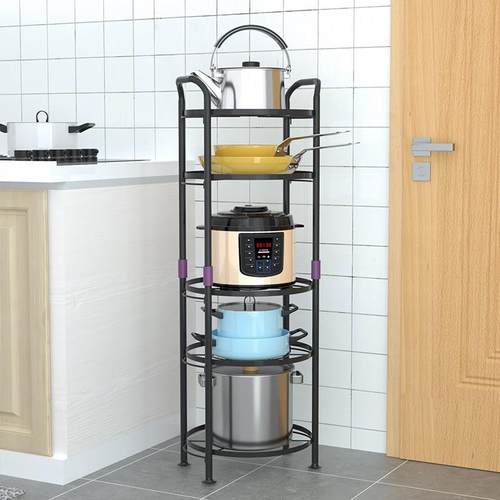 放锅架子厨房置物架锅具收纳层架锅架多层落地台面家用多功能厨具 - 图0