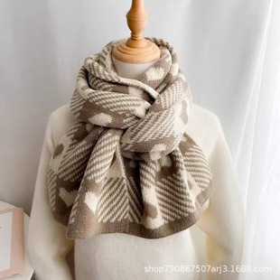 韩系氛围感冬季保暖围巾针织围脖