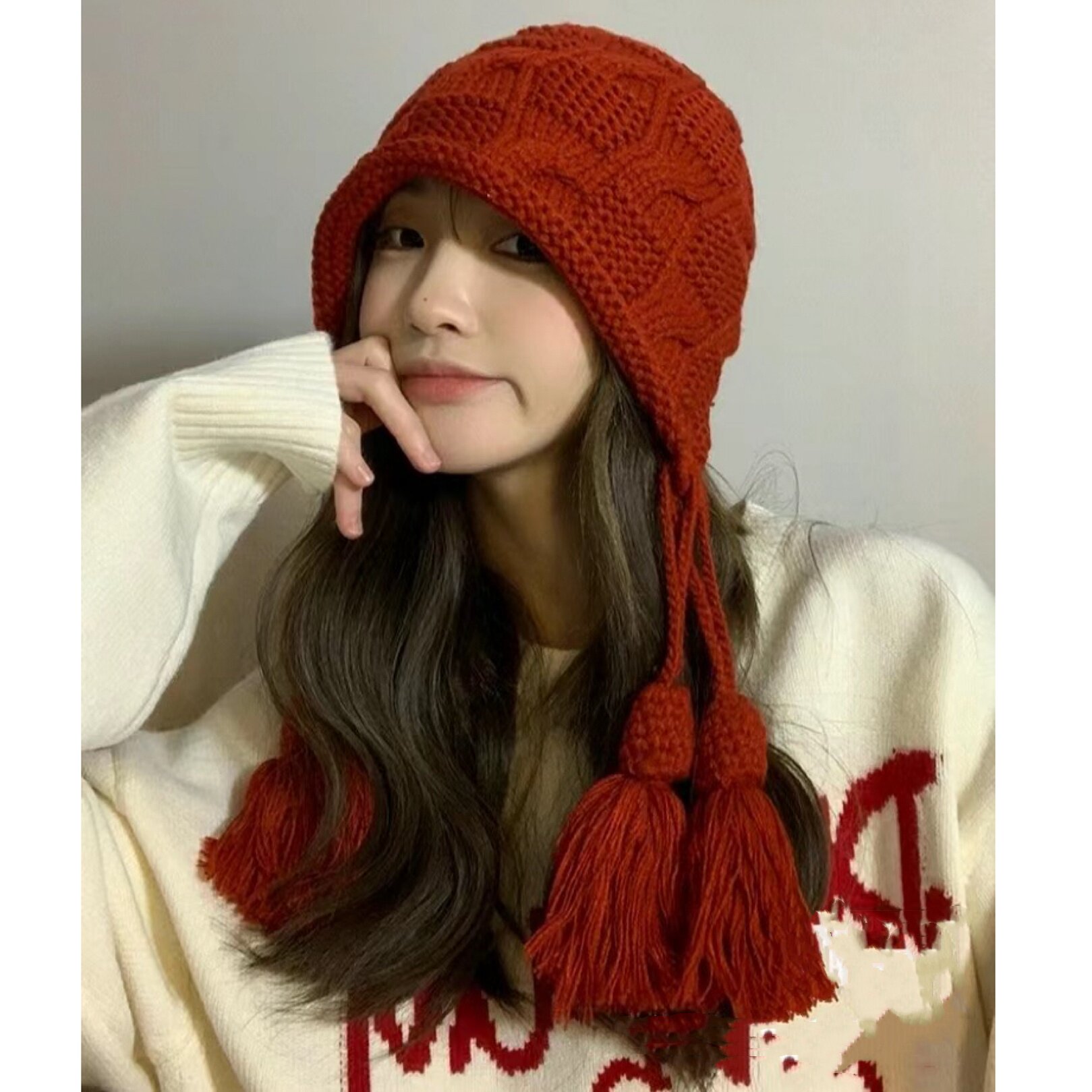 新年流苏护耳帽子diy材料包手工编织毛线团钩针儿童可爱送女朋友,淘宝优惠券,粉丝福利购,淘宝优惠卷