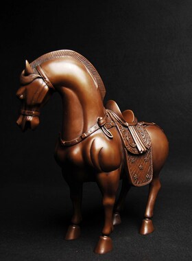 紫铜马摆件铜制马到成功工艺品办公室客厅酒柜家居装饰礼品开业小