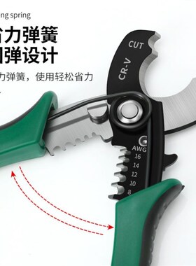 德国进口剥线钳多功能工业级电工专用电缆电线剥皮钳子剪线拔线扒