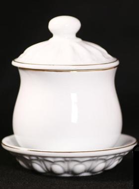 明引供佛佛堂用品纯白陶瓷无字供佛杯供水杯大悲水白瓷净水杯包邮