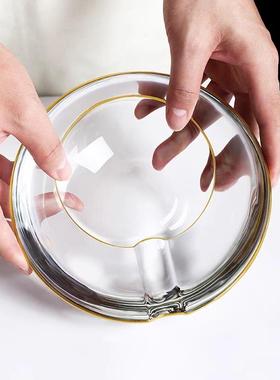 MODERN现代简约轻奢水晶圆形雪茄烟缸摆件样板房客厅茶几软装饰品