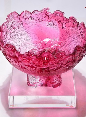 琉璃工艺品客厅隔断装饰茶几收纳博物架艺术品水晶九龙聚宝盆摆件