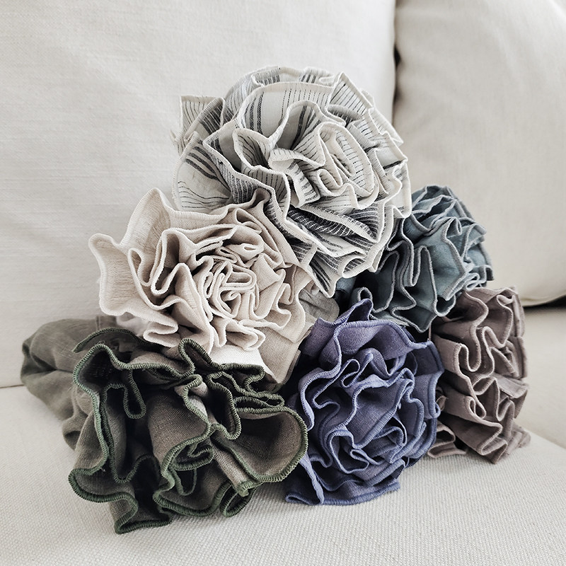 麻布肌理 100%亚麻木耳边沙发腰枕靠垫汉麻30*50长方形抱枕送枕芯,淘宝优惠券,粉丝福利购,淘宝优惠卷