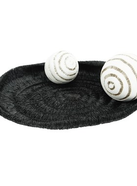 极简肌理托盘摆件现代极简软装样板房间客厅茶几白色桌面几何摆件