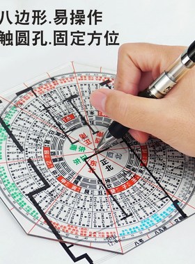 高清八宅八九运立极尺高精度透明罗盘测量绘图尺24二十四山立极规