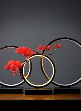 敖丙灯圈高达模型展示台背景灯led灯圈圆环客厅书房玄关装饰摆件