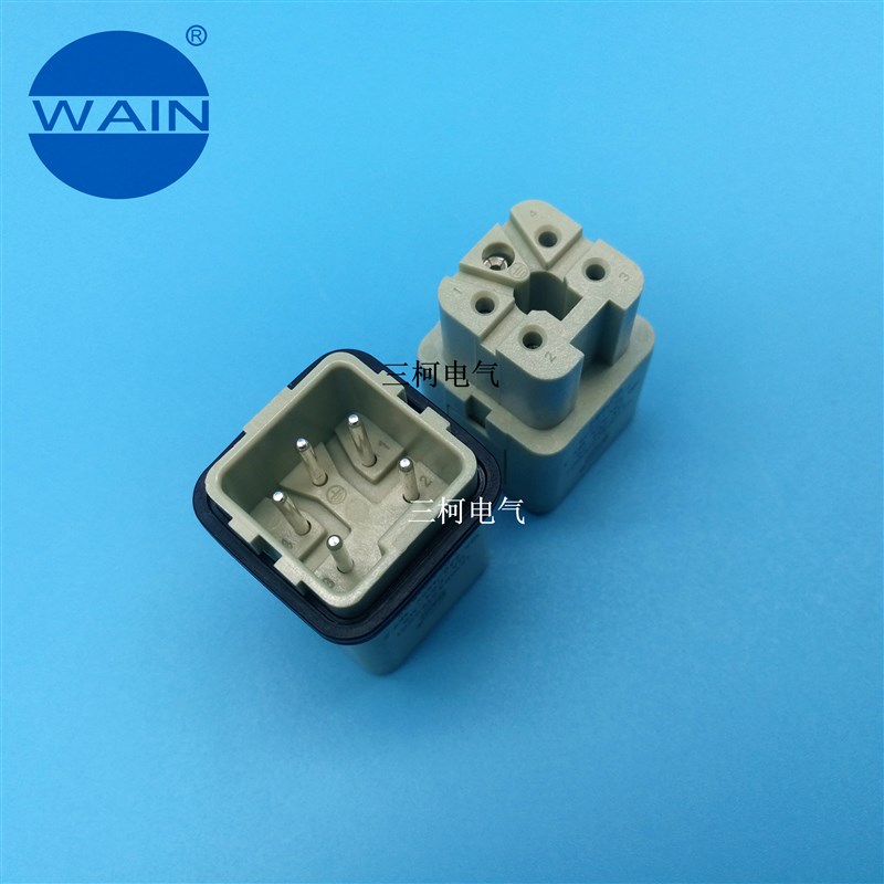 WAIN唯恩 HA-004-FS 重载连接器 4芯 5芯 母头 harting哈丁 TE - 图3