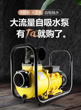 家用大流量抽水泵农用灌溉自吸泵220V380V污水泵抽水机柴油卸油泵