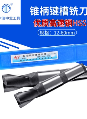 哈尔滨中北锥柄键槽铣刀 锥键槽 哈尔滨键槽铣刀14-60mm高速钢W9