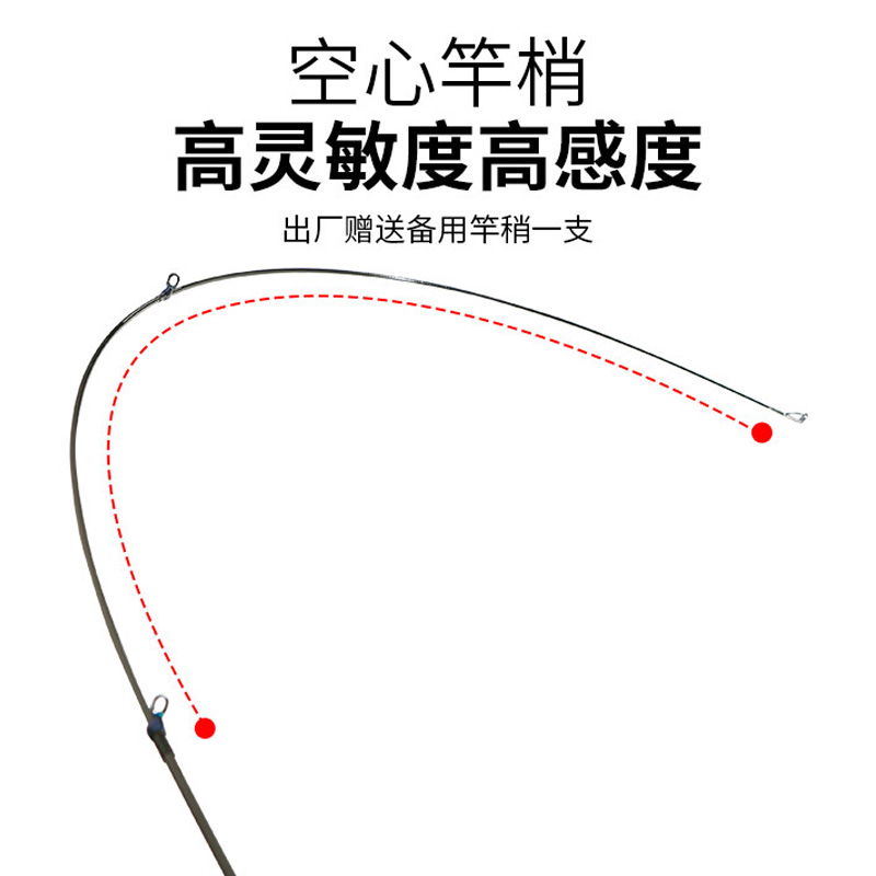 森普谷麦竿天龙赤羽 28硬调 三定位不剪线前打杆逗钓专用竿 - 图1