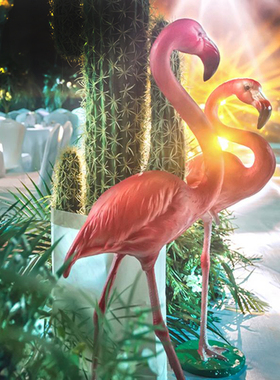 婚庆拍摄道具园景观园林橱火烈鸟大钢雕塑装饰工艺品