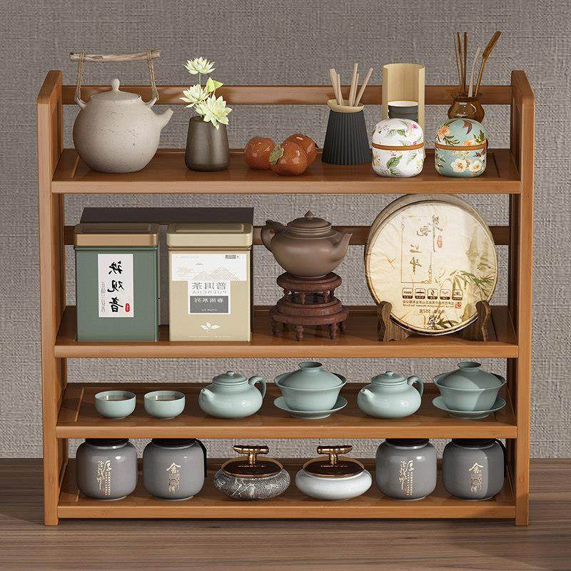 桌面博古架新中式茶桌上茶具茶杯收纳置物架小型多层紫砂壶摆放架,淘宝优惠券,粉丝福利购,淘宝优惠卷