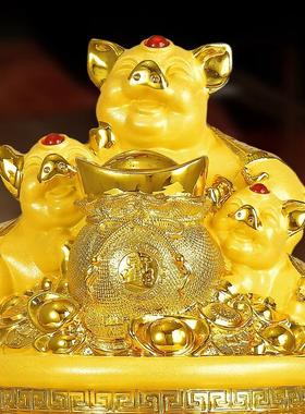 代代富足可存可取生肖猪聚宝盆存钱罐摆件客厅装饰品店铺开 业礼