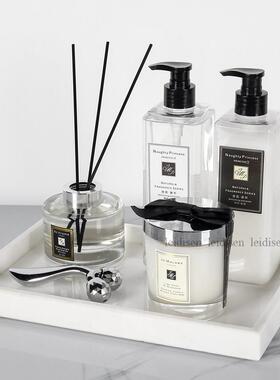 样板房卫生间卫浴摆件套装洗液瓶托盘香薰组合家居展厅软装饰品