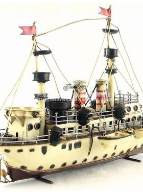 纯手工铁艺船模 1890年美国巴尔的摩号巡洋舰-精细版 工艺品收藏