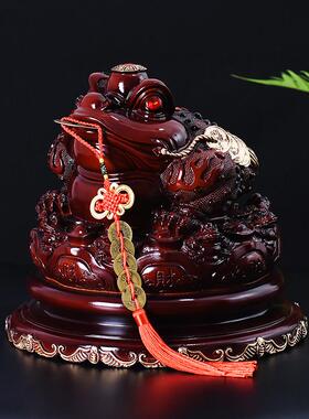 招财金蟾摆件招财进宝金蝉三足蟾蜍存钱罐客厅办公室店铺开业礼品