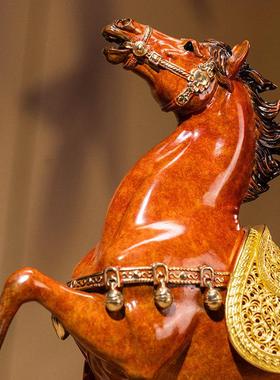 朱炳仁铜 鸣扬万里马摆件客厅玄关电视柜书房家居装饰高端礼品