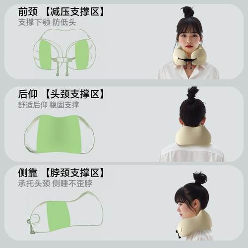 记忆棉可携式u型枕旅行护颈枕飞机高铁睡觉枕头颈椎脖子靠枕u形枕 - 图3
