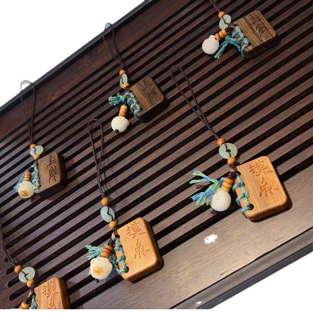 沉香木檀木DIY文玩配饰上岸摸鱼手机挂包包挂7款,淘宝优惠券,粉丝福利购,淘宝优惠卷