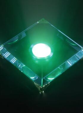 发光底座水晶摆件托底插电七彩白光定色客厅书房书桌玄关佛像托底